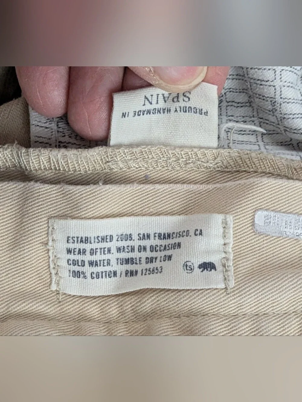 Taylor Stitch The Slim Foundation Pant in Organic Khaki - Size 33 - Picture 10 of 14